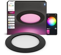 Philips Hue Spot Encastrable Fin, Plafonnier LED Encastré, 1500 lm, 170 mm, Fin, Spectre Complet 1000 K-20000 K, Gradation Ultra Faible, Couleurs Précises, Éclairage Intelligent, Noir, Pack de 1