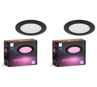 Philips Hue spot encastré connecté, 170mm, blanc et couleur, compatible Bluetooth, contrôle vocal avec Alexa, Apple Home et Google Assistant, noir (Lot de 2)