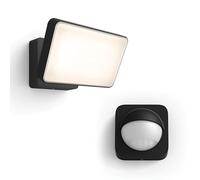 Philips Hue Welcome Projecteur (Noir) - Luminaire extérieur détecteur de mouvement - Lumière blanche chaude - Incl. Hue Détecteur de mouvement extérieur - Hue White