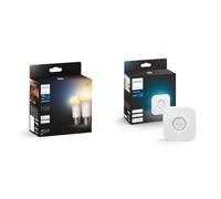 Philips Hue White Ambiance, ampoule LED connectée E27 équivalent 75W & Bridge 2.0, Pont de connexion, fonctionne avec Alexa, Google Assistant et Apple HomeKit
