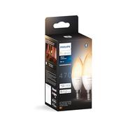 Philips Hue White Ambiance, ampoule LED connectée flamme E14, compatible Bluetooth, pack de 2, fonctionne avec Alexa, Google Assistant et Apple Homekit