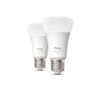 Philips Hue White Ambiance - Ampoule LED intelligente E27, 1100 lm, blanc chaud, lot de 2 929003854902