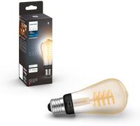 Philips Hue White Ambiance, Ampoule LED ST64, 550lm, Pack de 1, Blanc | Ampoule Connectée Edison, à Filament, 2200-6500K, 7W, Culot E27, Dimmable, Bluetooth, Zigbee Compatible Alexa, Google & Apple