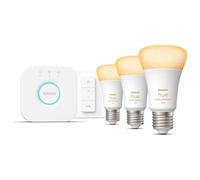 Philips Hue White Ambiance Kit De Démarrage : 3 Ampoules Connectées E27 (1100) + Variateur Blanc