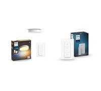 Philips Hue White Ambiance Pafonnier Enrave Small Blanc, compatible Bluetooth, fonctionne avec Alexa, Google Assistant et Apple Homekit & Dim Switch Télécommande nomade variateur de lumière V2