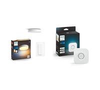 Philips Hue White Ambiance Pafonnier Enrave Small Blanc, compatible Bluetooth, fonctionne avec Alexa, Google Assistant et Apple Homekit & Bridge 2.0, Pont de connexion, fonctionne avec
