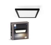 Philips Hue White Ambiance, Panneau LED Aurelle, 2430lm, 30 x 30 cm, Noir | Plafonnier Carré, Lumière Blanc 2200-6500K, Économie d'énergie, Dimmable, Contrôle Vocal via App, Alexa, Google & Apple