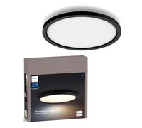 Philips Hue White Ambiance, Panneau LED Aurelle, 2750lm, Ø 39.5cm, Noir | Plafonnier Rond, Lumière Blanc 2200-6500K, Économie d'énergie, Dimmable, Contrôle Vocal via App, Alexa, Google & Apple