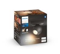 Philips Hue White Ambiance, Plafonnier à 1 Spot Buckram, 700lm, Noir | Éclairage Plafond LED, Spot GU10, 5.5W, Blanc Chaud/Froid 2200-6500K, Télécommande incluse, Contrôle Vocal & App, Bluetooth