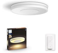 Philips Hue White Ambiance, Plafonnier LED Rond Being, 2350lm, Aluminium | Éclairage Plafond LED, 23W, Blanc Chaud/Froid 2200-6500 K, Interrupteur Télécommande inclus, Contrôle Vocal & App, Bluetooth