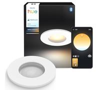 Philips Hue White Ambiance, Spot Encastrable Adore, Pack de 1, Blanc | Spot pour Plafond de Salle de bain, Avec Variateur, 3x Ampoule GU10 5W, Lumière LED Blanc 2200-6500K, IP44, Contrôle via App