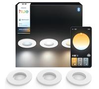 Philips Hue White Ambiance, Spot Encastrable Adore, Pack de 3, Blanc | Spot pour Plafond de Salle de bain, Avec Variateur, 3x Ampoule GU10 5W, Lumière LED Blanc 2200-6500K, IP44, Contrôle via App