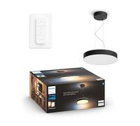 Philips Hue White Ambiance, Suspension LED Enrave, Avec Télécommande, Noir | Éclairage Plafond Suspendu Rond, Blanc Chaud/Froid 2200-6500K, Télécommande incluse, Contrôle Vocal & App, Bluetooth