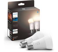 Philips Hue White, ampoule LED connectée E27, Equivalent 75W, 1100 lumen, Compatible Bluetooth, Pack de 2, fonctionne avec Alexa, Google Assistant et Apple Homekit, ancienne génération