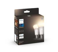 Philips Hue White Ampoules LED Connectées E27, équivalent 60W, 800 lumen, Compatible Bluetooth, Pack de 2, fonctionne avec Alexa, Google Assistant et Apple Homekit