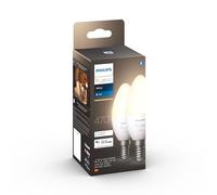 Philips Hue White, ampoules LED Connectées flamme E14, Compatible Bluetooth, pack de 2, fonctionne avec Alexa, Google Assistant et Apple Homekit