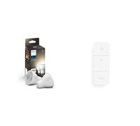 Philips Hue White, ampoules LED Connectées GU10, Compatible Bluetooth, pack de 2 & Hue Dim Switch Télécommande nomade variateur de lumière V2