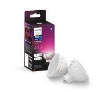 Ampoule connectée - MR16 - Lumiere blanche et colorée - Compatible bluetooth - Lot de 2 - Fonctionne avec app et voix