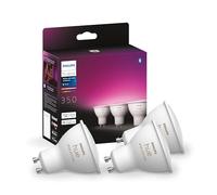 Philips Ampoule LED connectée Hue White&Color GU10 350 lm Bluetooth Alexa/Google/HomeKit Pack de 3