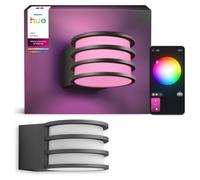 Philips Hue White and Color ambiance Applique d'extérieur Lucca, Bluetooth/Zigbee, Anthracite, Aluminium, E27, Plus, 8,1 W