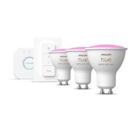 Philips Hue White and Color Ambiance Kit 3 Ampoules LED GU10 4,3W RVB + Pont Hue + Interrupteur
