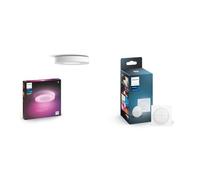 Philips Hue White and Color Ambiance Plafonnier Infuse Large, Blanc, compatible Bluetooth & bouton télécommande Tap Dial Switch, blanc, permet le contrôle de plusieurs pièces