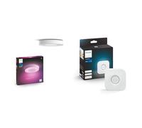 Philips Hue White and Color Ambiance Plafonnier Infuse Large, Blanc, compatible Bluetooth & Bridge 2.0 : Hub Central de Contrôle d'Éclairage Intelligent, fonctionne avec Alexa
