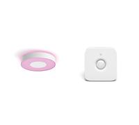 Philips Hue White and Color Ambiance Plafonnier Infuse Medium, Blanc, compatible Bluetooth, fonctionne avec Alexa, Google Assistant et Apple Homekit & Motion Sensor Détecteur de mouvement sans fil