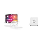 Philips Hue White and Color lightstrip gradient 2 mètres, compatible Bluetooth, fonctionne avec Alexa, Google Assistant et Apple Homekit & Motion Sensor Détecteur de mouvement sans fil