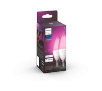 PHILIPS Hue White & Color Ambiance - Ampoule LED connectée flamme E14 - 5,5W - Compatible Bluetooth - Pack de 2