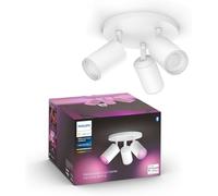 Philips Hue White & Color Ambiance FUGATO Spots ronds 3x5.7W, Blanc, compatible Bluetooth, fonctionne avec Alexa, Google Assistant et Apple Homekit