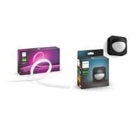 Philips Hue White & Color Ambiance Outdoor Lightstrip extérieur 5m, fonctionne avec Alexa, Google Assistant et Apple Homekit & Outdoor Sensor, Détecteur de mouvement extérieur, sans fil, noir
