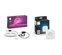 Philips Hue White & Color Ambiance Outdoor Lightstrip extérieur 5m, fonctionne avec Alexa, Google & Bridge 2.0, Pont de connexion, fonctionne avec Alexa, Google Assistant et Apple HomeKit