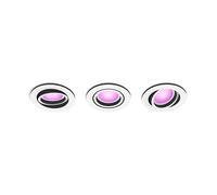 Philips Hue White &Color Ambiance, Spot Encastré Centura, Pack de 3, Blanc | Spot Rond Orientable, Ampoules GU10 incluses, 400lm, LED RGBW Blanc & Couleurs, Contrôle Vocal & via App, Alexa, Apple Home