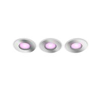 Philips Hue White & Color Ambiance Xamento 3-pack, lampes de salle de bains à intensité variable pour le système d'éclairage Hue, contrôle intelligent de la lumière via la voix et l'application.