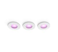 Philips Hue White & Color Ambiance Xamento spots encastrés par 3, Blanc, lampes de salle de bain à intensité variable, contrôle intelligent de la lumière via la voix et l'application.
