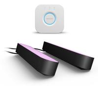 Philips Hue White & Color Ambiance Play Lightbar, lot de 2 (500 lumens) et pont Hue. Barre lumineuse LED dimmable pour le système d'éclairage Hue, avec 16 millions de couleurs. Contrôle intelligent de