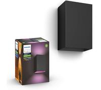 Philips Hue White & Color ambiance RESONATE, Applique murale extérieure noire, Luminaire Philips compatible avec Alexa, Google Assistant et Apple Homekit