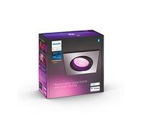 Philips Hue White & Color Ambiance Spot Centura encastré carré Aluminium, Compatible Bluetooth, fonctionne avec Alexa, Google Assistant et Apple Homekit