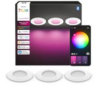 Philips Hue White&Color Ambiance, Spot Encastrable, 90mm, Pack de 3, Blanc | Spots plafond Fin & Design, 1000lm, LED RGBW, IP44, Gradation ultra-faible 0.2%, Compatible Matter, Contrôle vocal & via app
