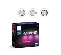 Philips Spots encastrables Centura – White & Color Ambiance – lot de 3 ronds aluminium GU10