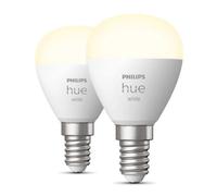 Philips Hue White Pack 2 Ampoules LED Intelligentes Lustre P45 E14 5.7W Lumière Blanc Chaud