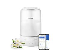Philips Humidificateur d'air intelligent 1000, jusqu'à 38m², 250 ml/h, Noir | Brume Sky High, compact mais puissant, 32H d'autonomie, silencieux, sommeil & veilleuse, aromathérapie, App Air+ (HU1509/00)