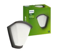 PHILIPS Kiskadee Applique Murale Extérieure, IP44 Résistant aux Intempéries, Durable, Aluminium, Design Moderne, Gris Anthracite, Ampoule E27 Vendue Séparément