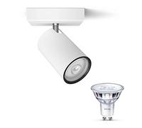 Philips Kosipo Spot en saillie (Blanc) - Lumière blanche chaude - Spot mural ou Spot en saillie avec 1 point lumineux - GU10 - SceneSwitch - Facilement dimmable avec votre interrupteur classique