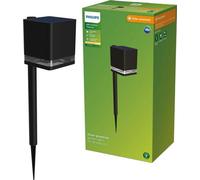 Philips - Lampadaire de jardin/éclairage de chemin Virona, 1,8 W, éclairage de poteau extérieur, noir, plastique, IP44, jardin, terrasse, classe III