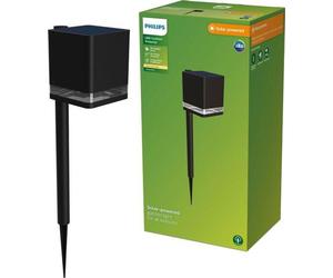 Philips - Lampadaire de jardin/éclairage de chemin Virona, 1,8 W, éclairage de poteau extérieur, noir, plastique, IP44, jardin, terrasse, classe III