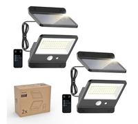 Philips Lampe de sécurité solaire d'extérieur LED 6500K, projecteur mural étanche à énergie solaire avec capteur de mouvement PIR, Télécommande avec câble de 5 mètres, étanche IP65, 3 modes (2)
