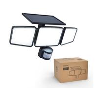 Philips Lampe de sécurité solaire Extérieur 302 LED 1200 lm, projecteur mural étanche à énergie solaire avec détecteur de mouvement PIR, 3 têtes, étanche IP65, 3 modes
