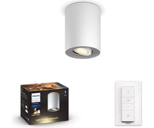 Philips Lampe LED en saillie Hue White Ambiance Pillar Blanc 5W GU10 350lm 2200-6500K Dimmable App Amazon Alexa avec variateur d'intensité